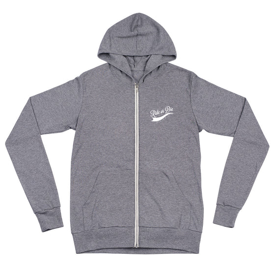 Men's Classic Grey/White Zip Hoodie